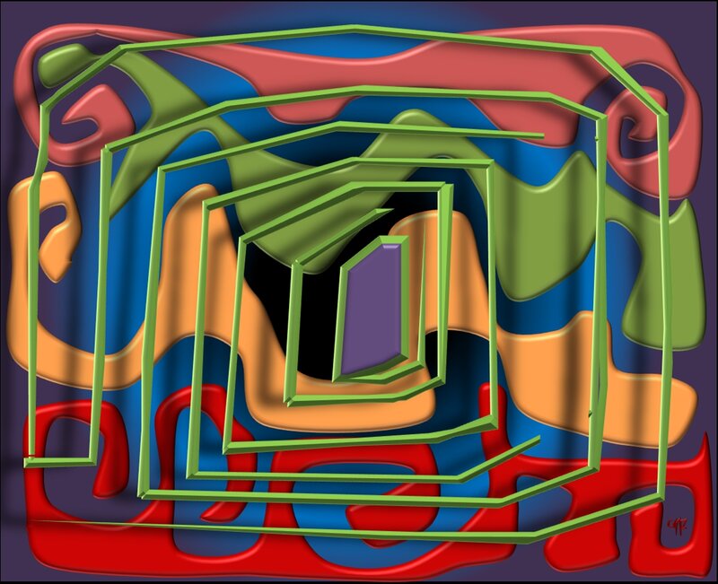 Green Geometric Shapes — Abstract