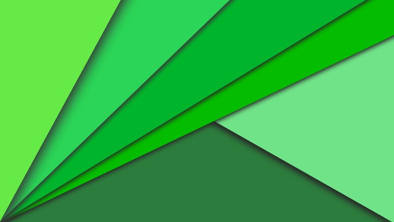 Green Geometric Shapes — Calm, Abstract, Diagonal Lines, Shadows