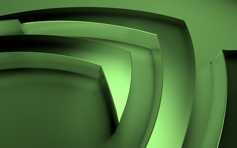 Green Geometric Shapes — Minimalist, 3d Render, Curved Lines