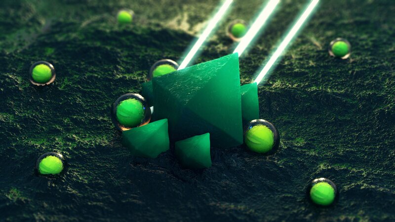 Green Geometric Shapes — Mysterious