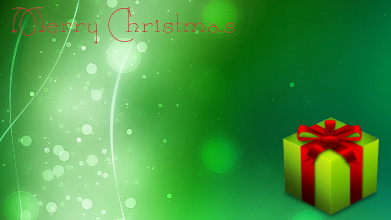 Green Gift Box — Festive, Digital Art