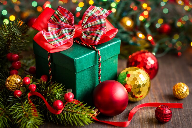 Green Gift Box with Bow