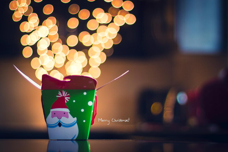 Green Gift Box with Santa