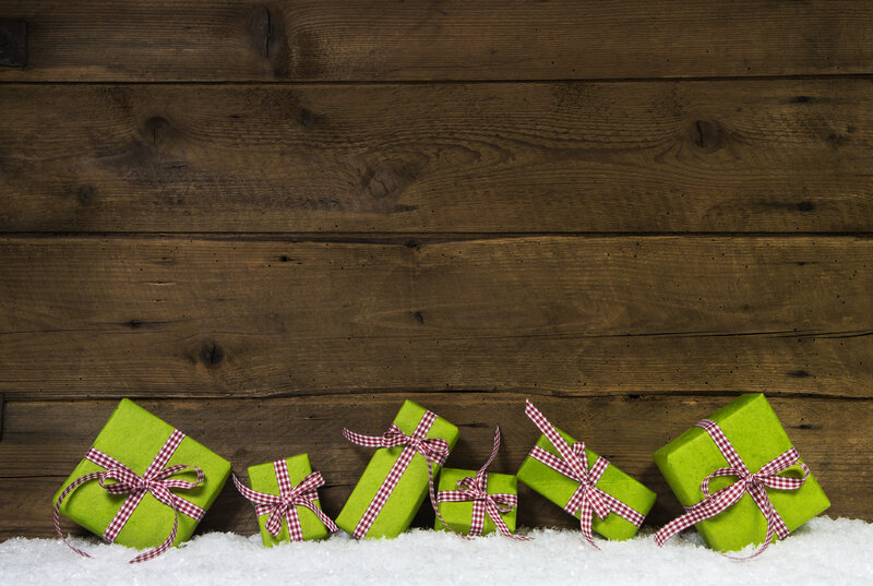 Green Gift Boxes — Festive, Winter