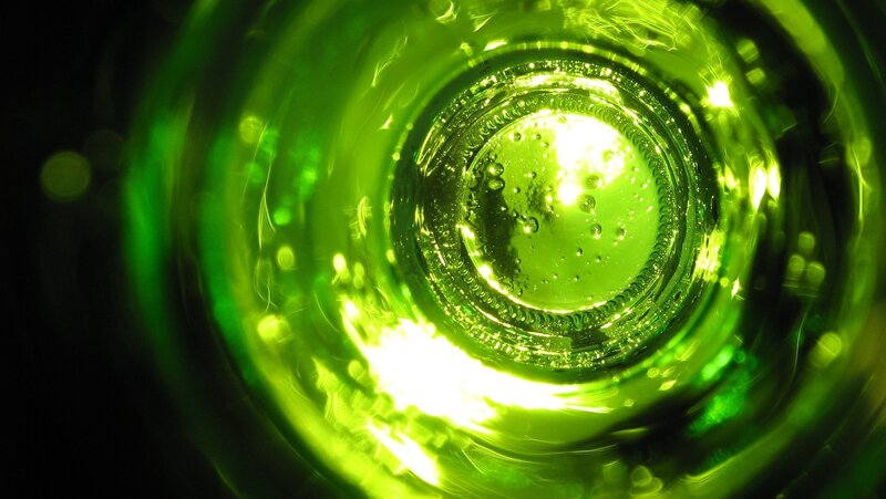 Green Glass Bottle Bottom — Dramatic