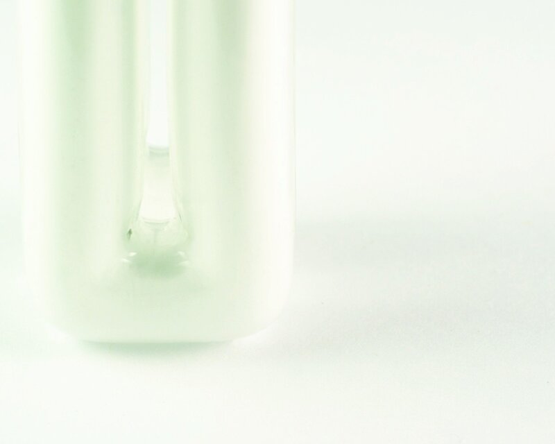 Green Glass Bottle — White