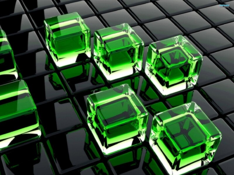 Green Glass Cubes — Modern