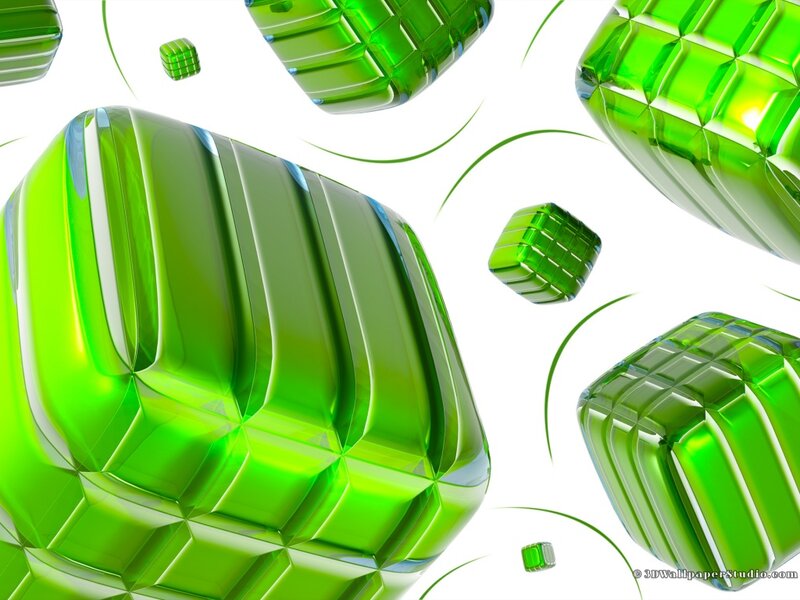 Green Glass Cubes