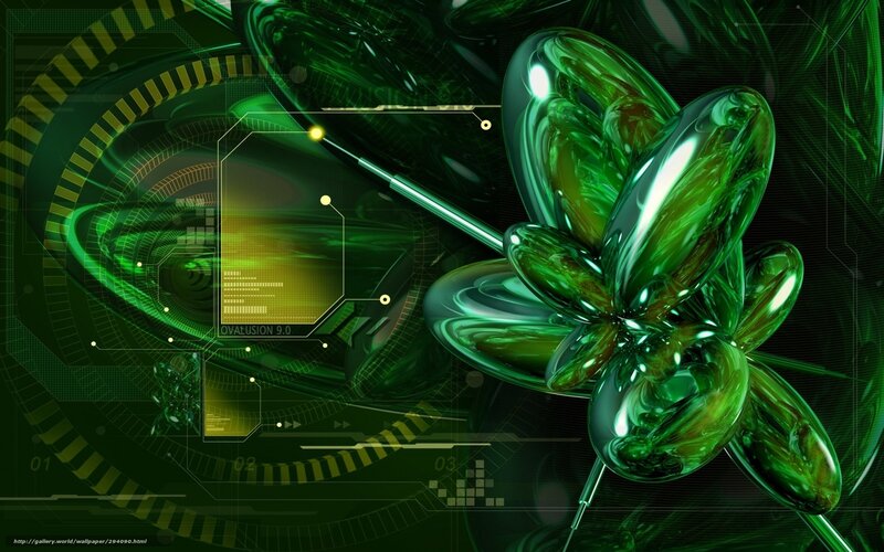 Green Glass Flower