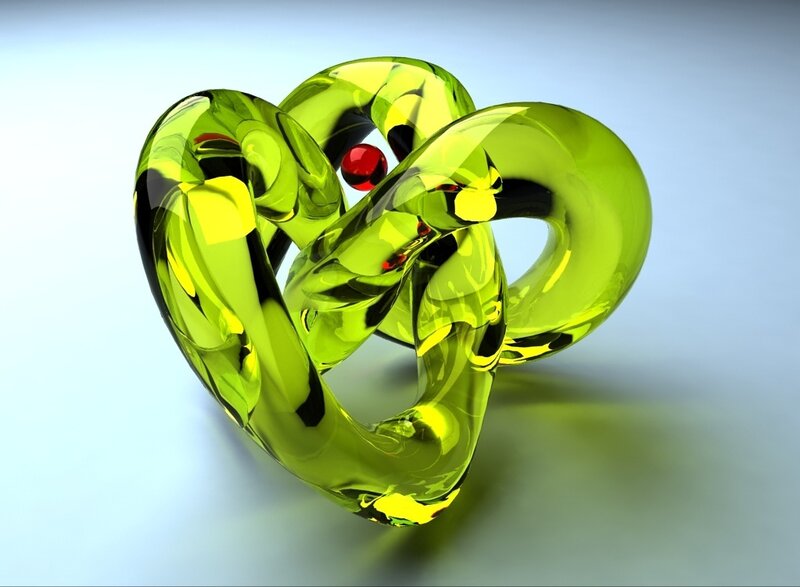 Green Glass Knot Sculpture