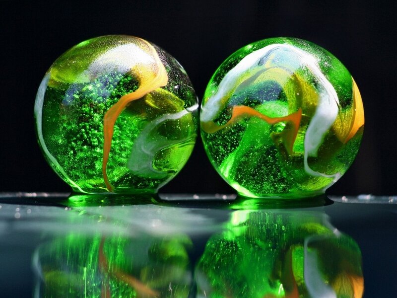 Green Glass Marbles
