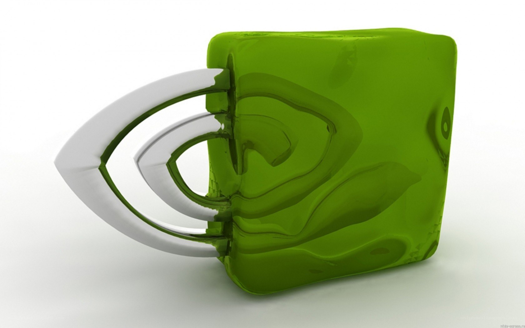green glass mug with handle