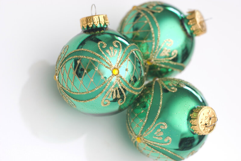 Green Glass Ornaments
