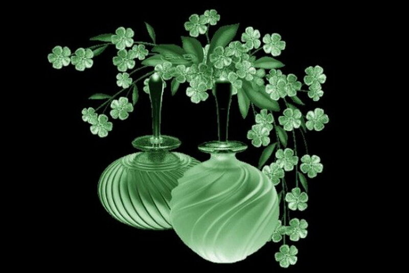 Green Glass Perfume Bottles