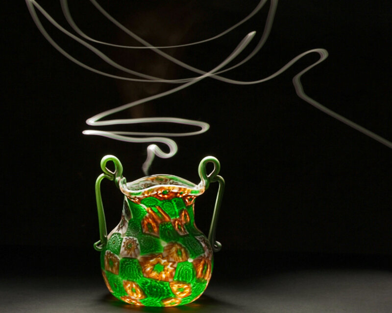 Green Glass Pitcher — Dramatic