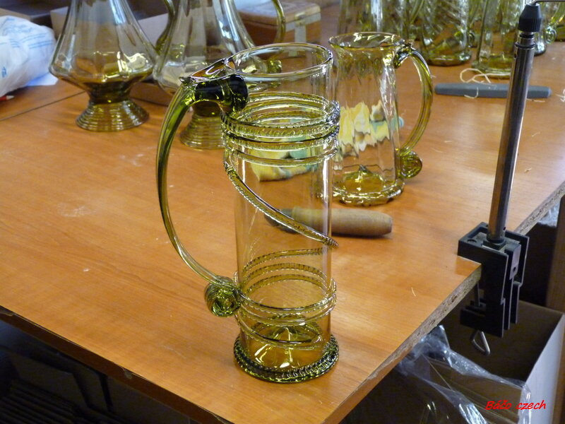 Green Glass Pitcher