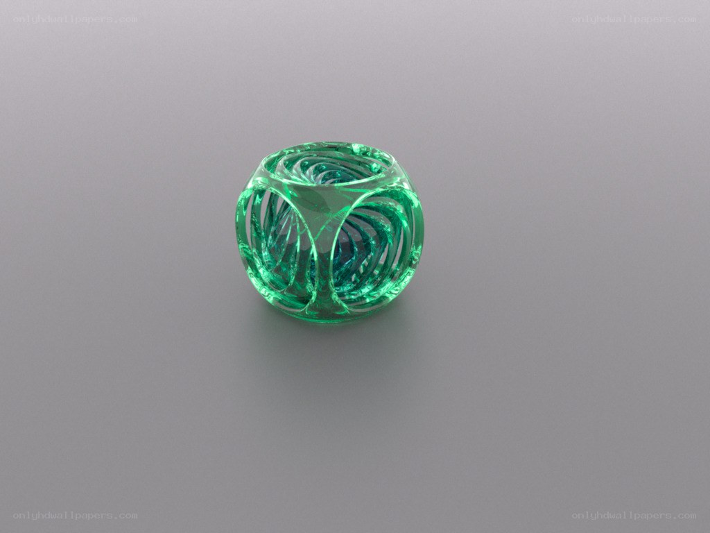 Green glass sculpture