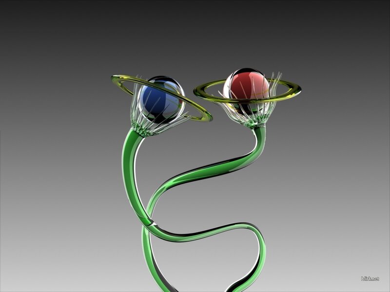 Green Glass Sculpture — Abstract, 3d Render