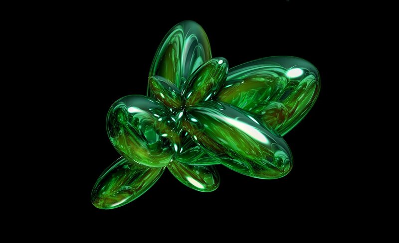 Green Glass Sculpture — Abstract