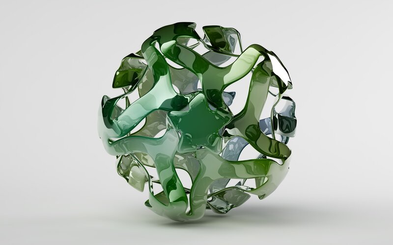 Green Glass Sculpture — Calm