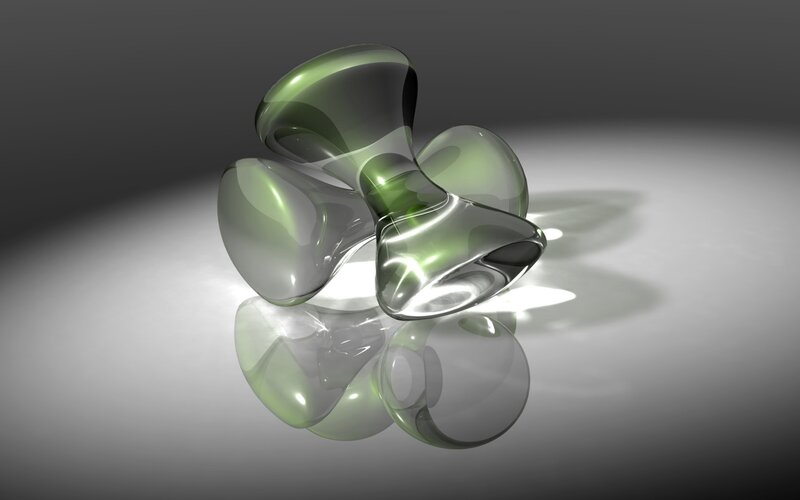 Green Glass Sculpture — Serene