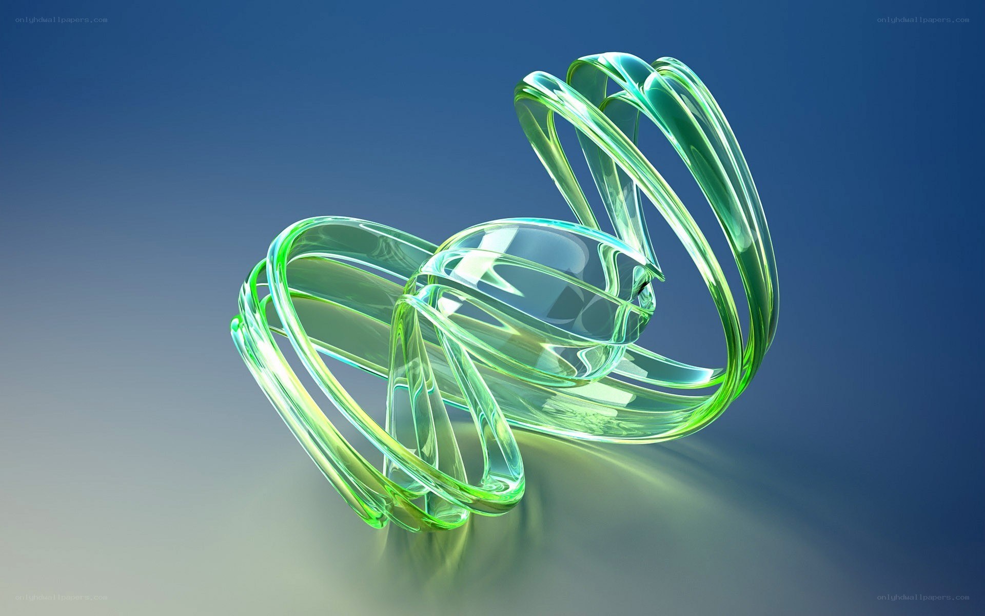 Green glass sculpture