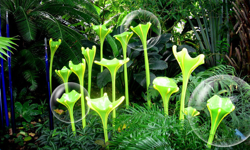 Green Glass Sculptures