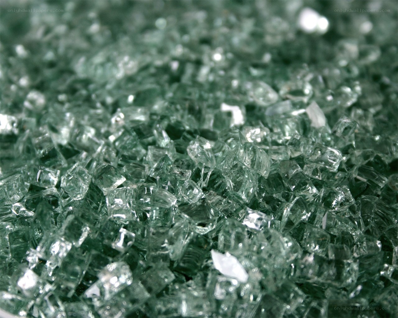 green glass shards