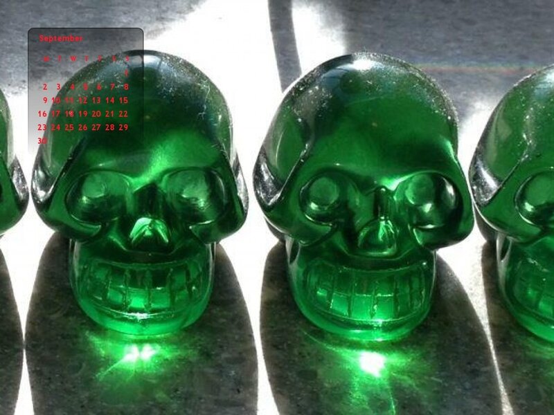 Green Glass Skulls