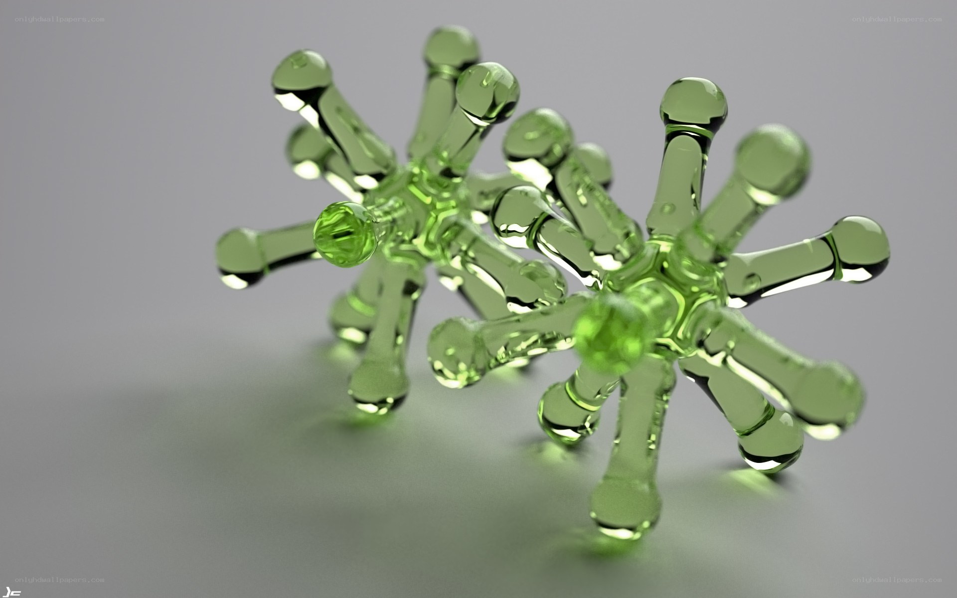 green glass star shapes