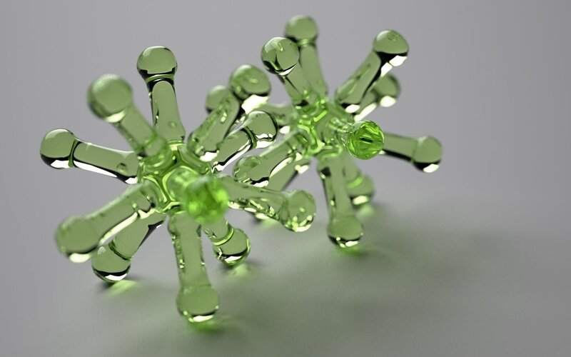 green glass star shapes
