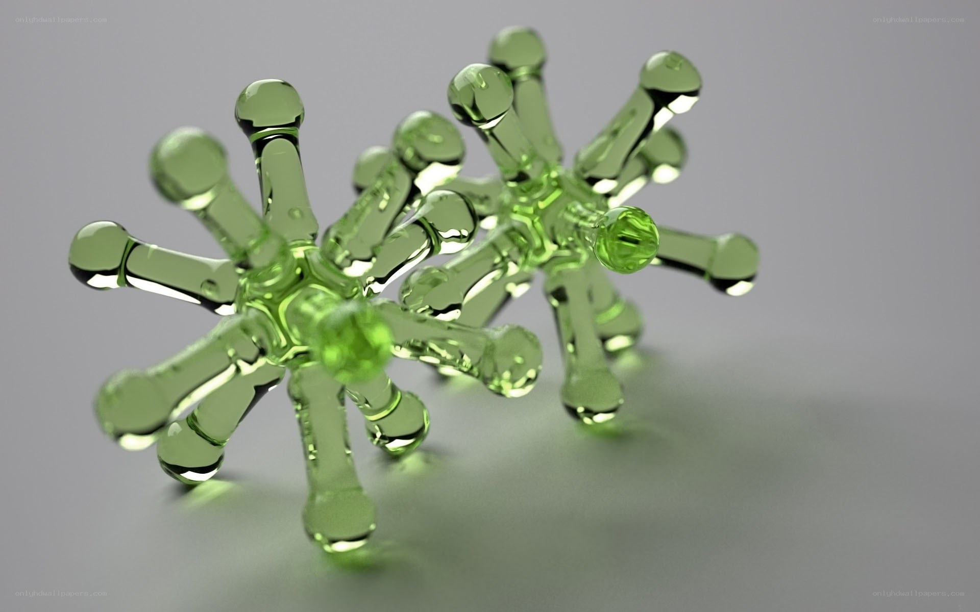 green glass star shapes
