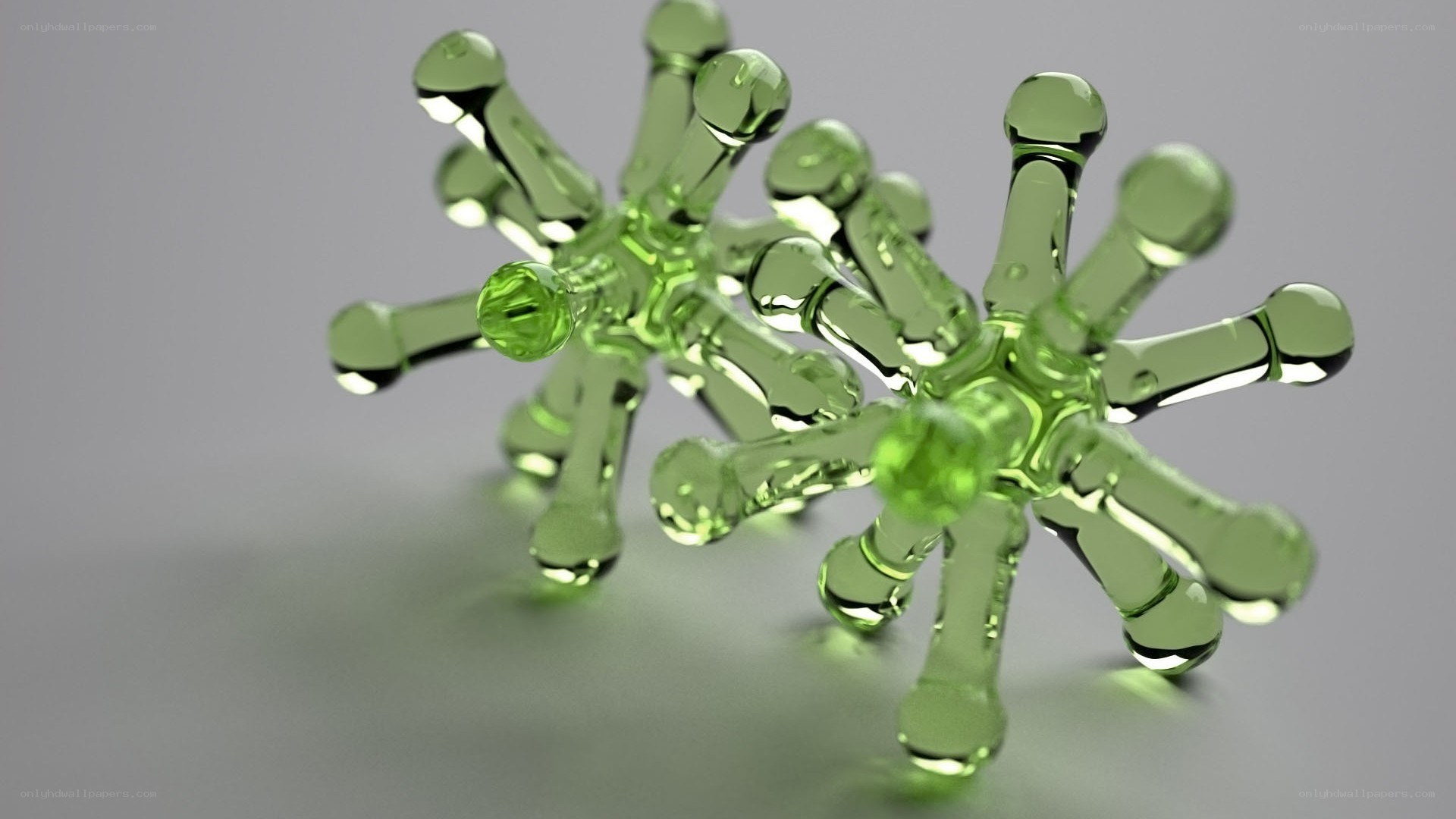 green glass star shapes