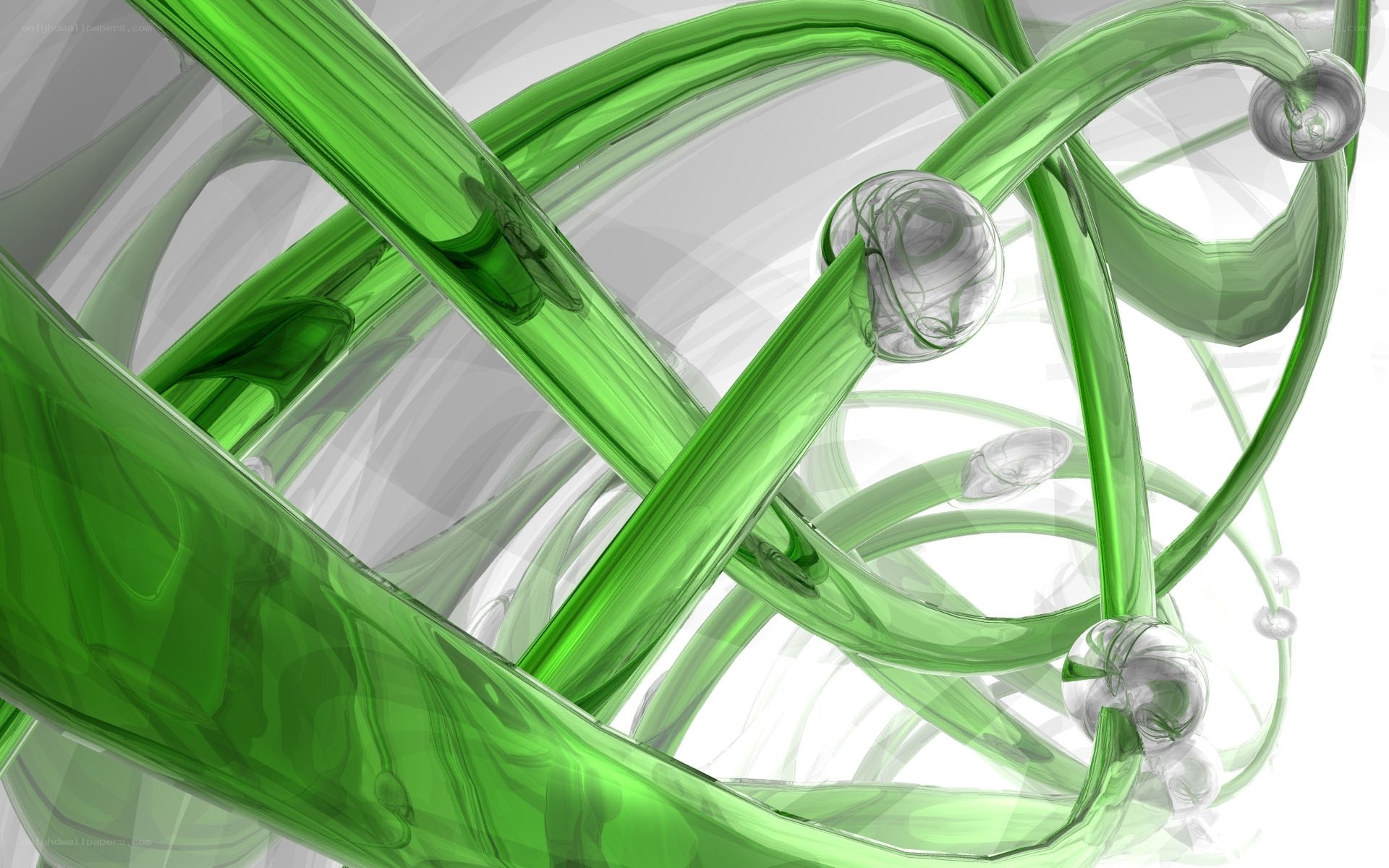green glass tubes abstract