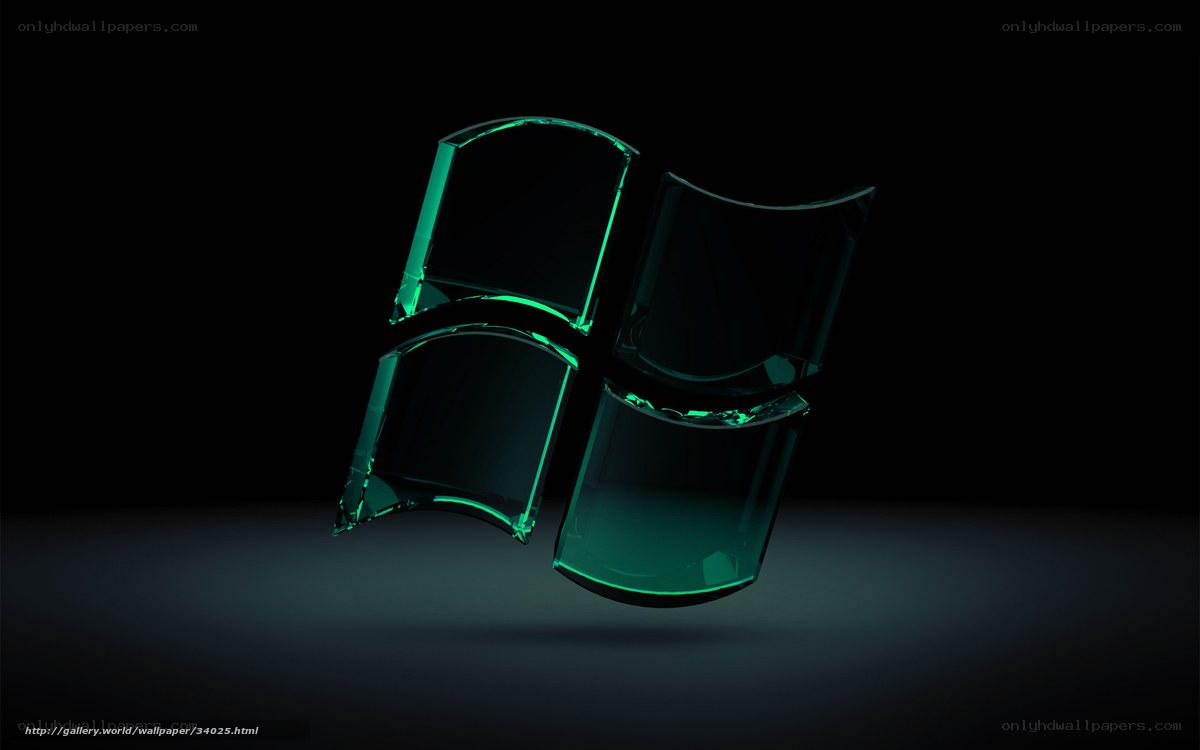 Green glass Windows logo