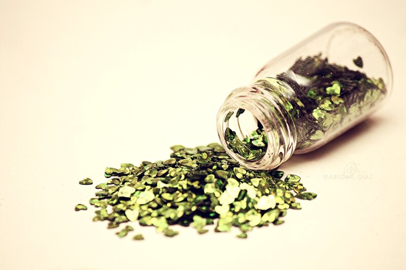 Green Glitter in a Bottle