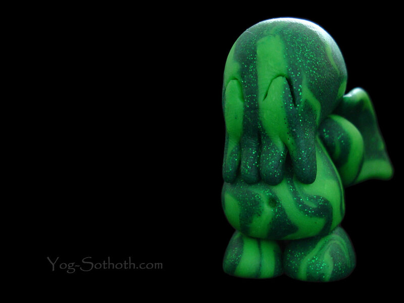 green glittery figurine