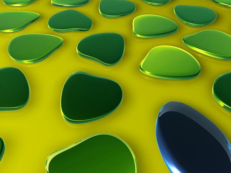 Green Glossy Shapes