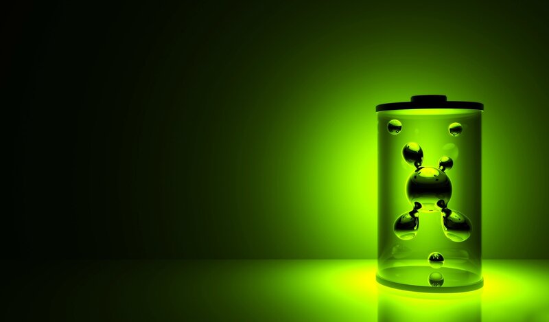 green glowing battery animation
