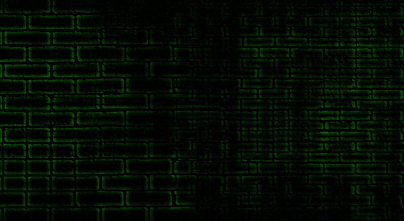 green glowing brick wall