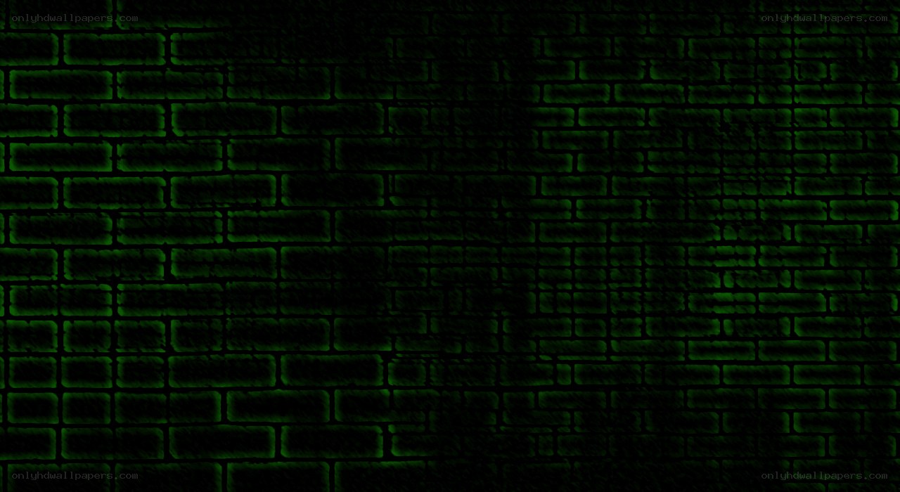 green glowing brick wall