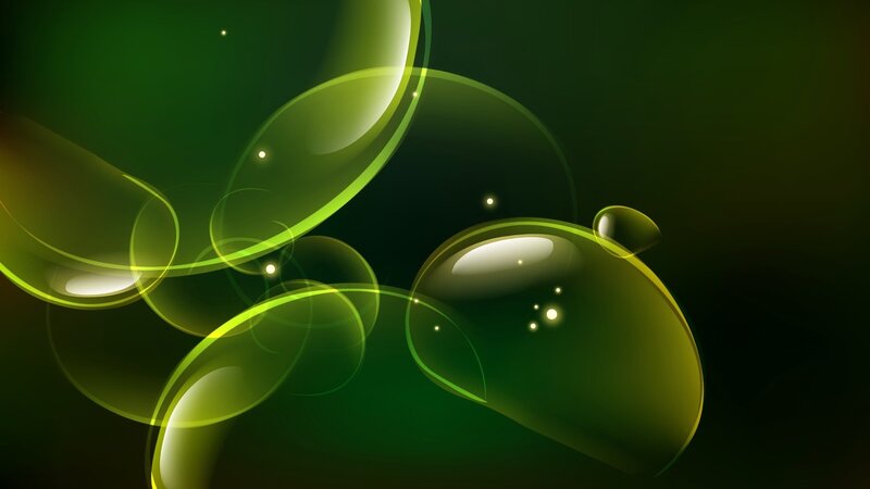 green glowing bubbles abstract