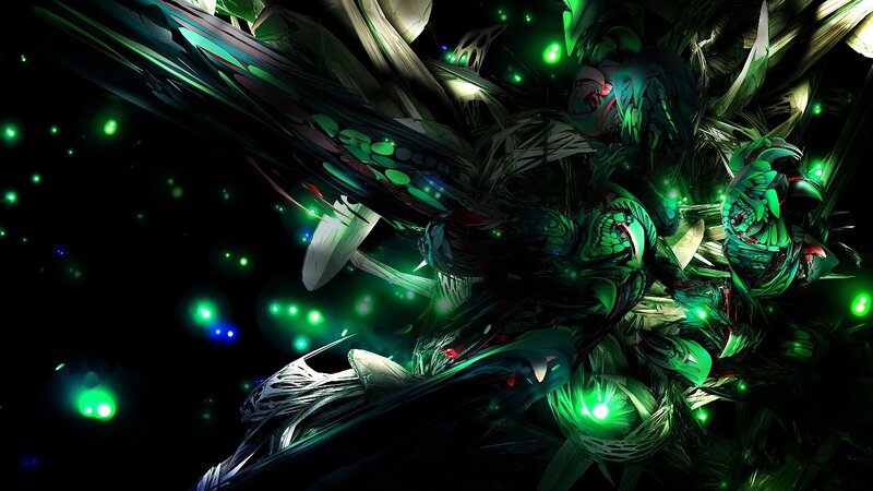 Green Glowing Creature — Dramatic