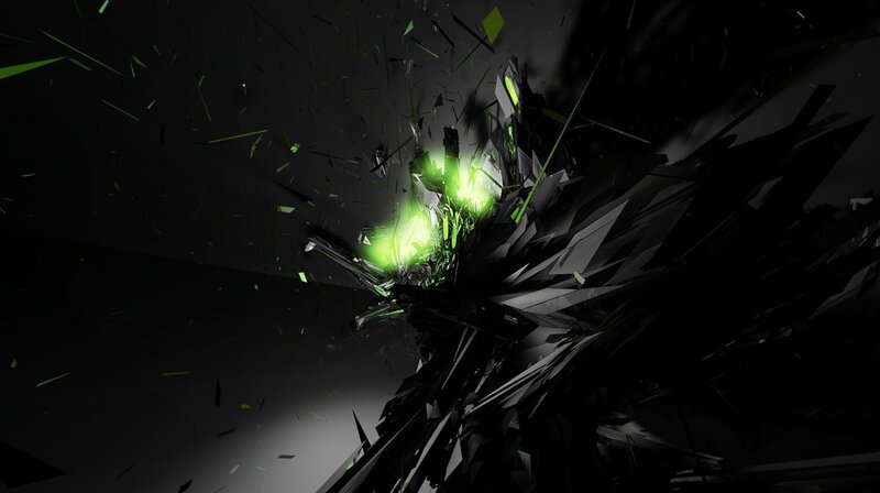 Green Glowing Explosion — Black, Dramatic