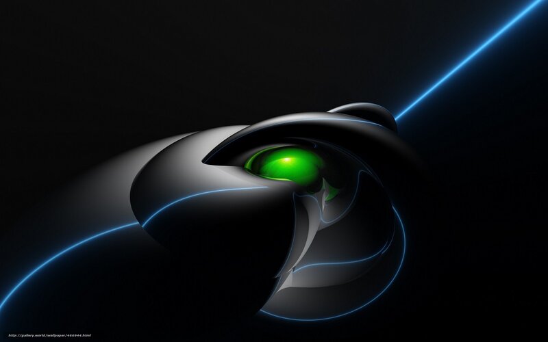 Green Glowing Eye — Black