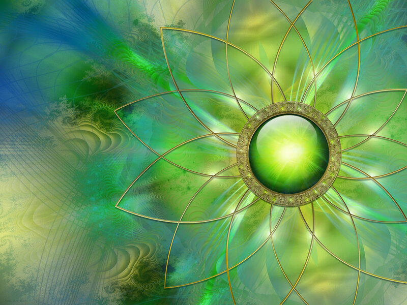 Green Glowing Flower — Ethereal, Digital Art