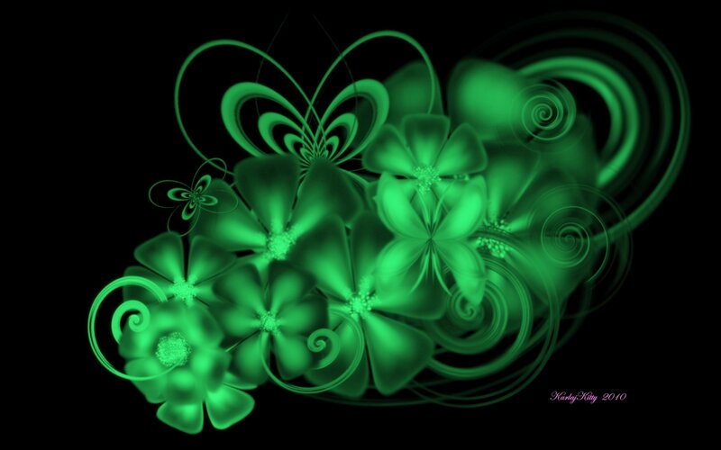 Green Glowing Flowers