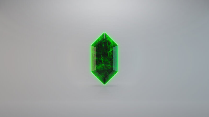 Green Glowing Gemstone