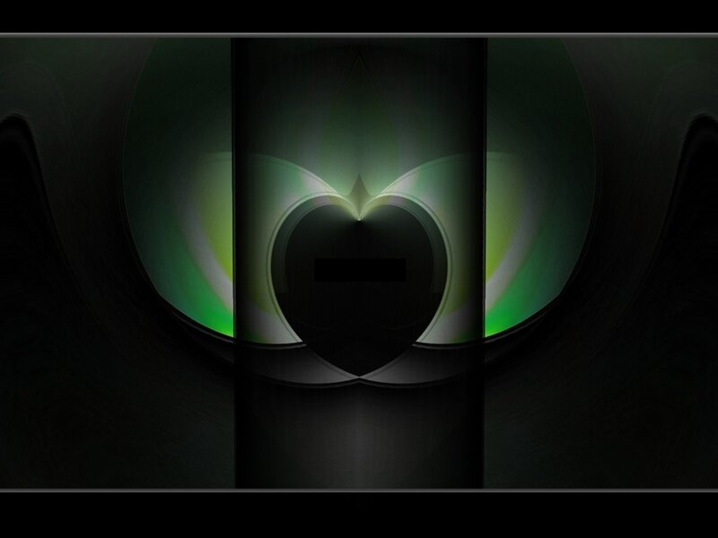 Green Glowing Heart Shape