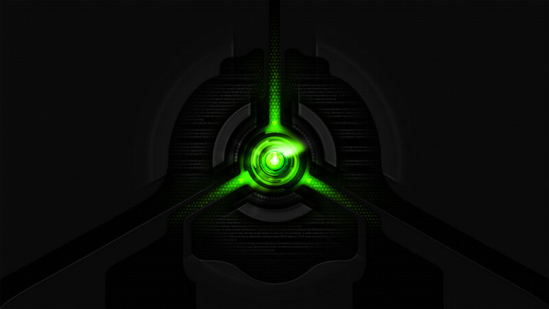 green glowing interface